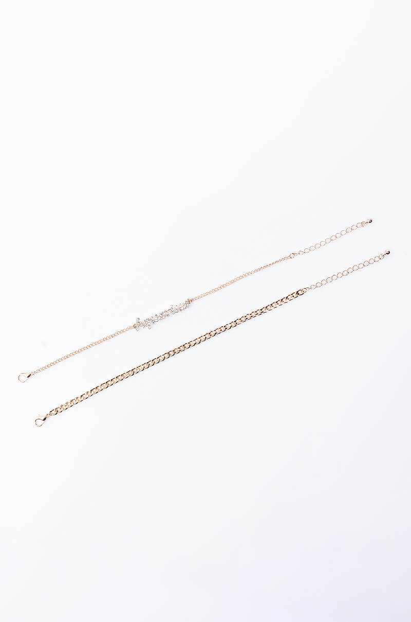 Side View Aquarius Pave Anklet in Gold