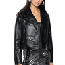 Front View Araz Minimal Boxy Cut Moto Jacket