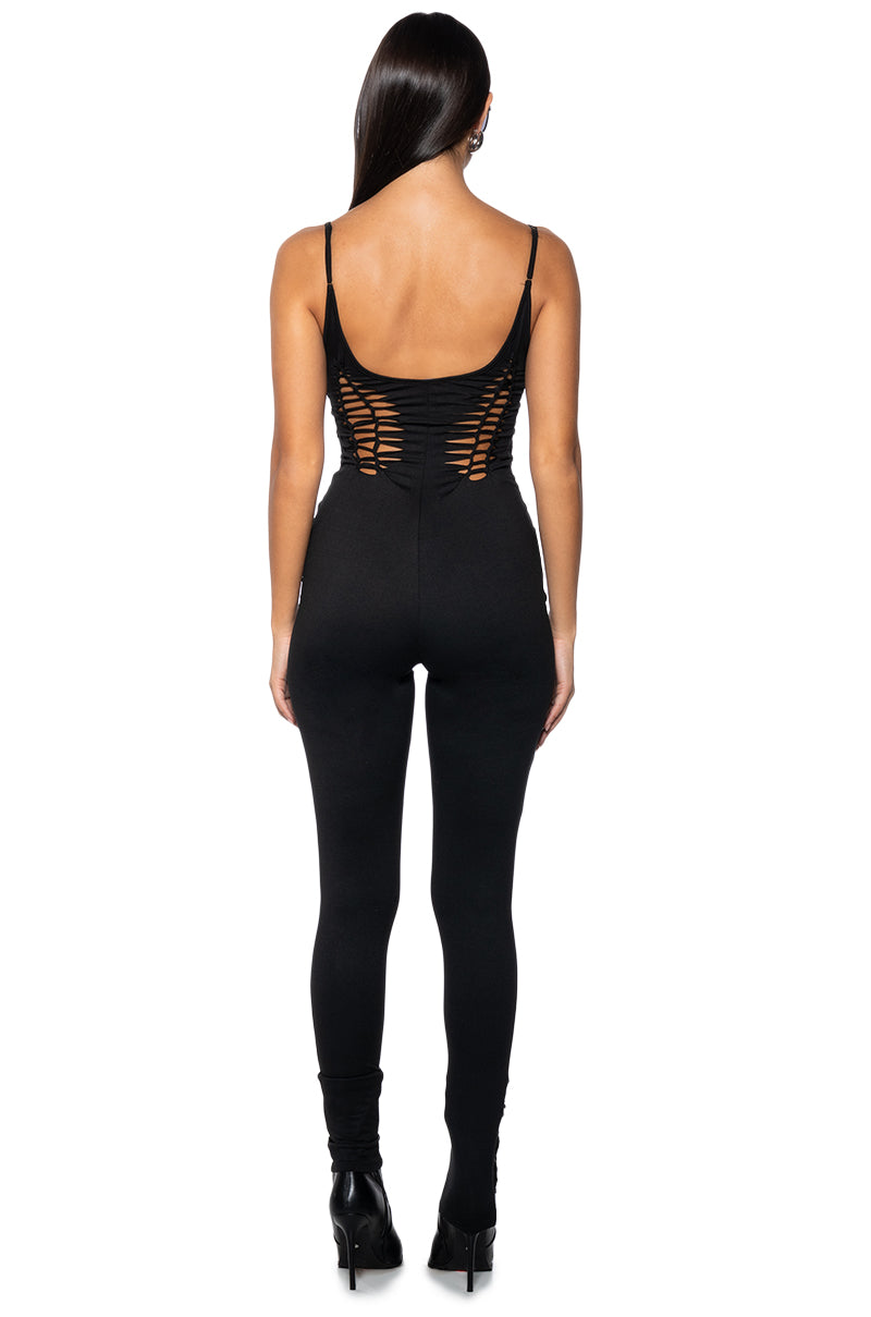 Back View Ari Cutout Catsuit