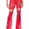 Front View Ari Printed Mesh Flare Legging