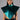 Front View Aria Metallic Faux Leather Mock Neck Triangle Blouse