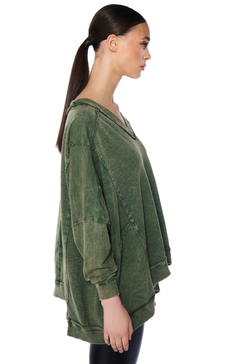 Full View Aria Oversized V Neck Sweatshirt