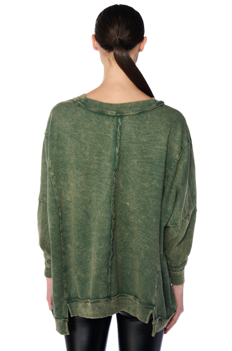 Extra View Aria Oversized V Neck Sweatshirt