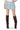 Front View Aria Pleated Denim Mini Skirt