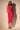 Back View Ariana Ruched Long Sleeve Funnel Neck Midi Dress In Pink