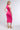 Detail View Ariana Ruched Long Sleeve Funnel Neck Midi Dress In Pink