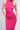 Full View Ariana Ruched Long Sleeve Funnel Neck Midi Dress In Pink