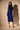 Side View Ariana Ruched Sleeveless Funnel Neck Midi Dress In Blue