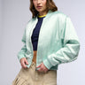 Front View Arizona Satin Bomber