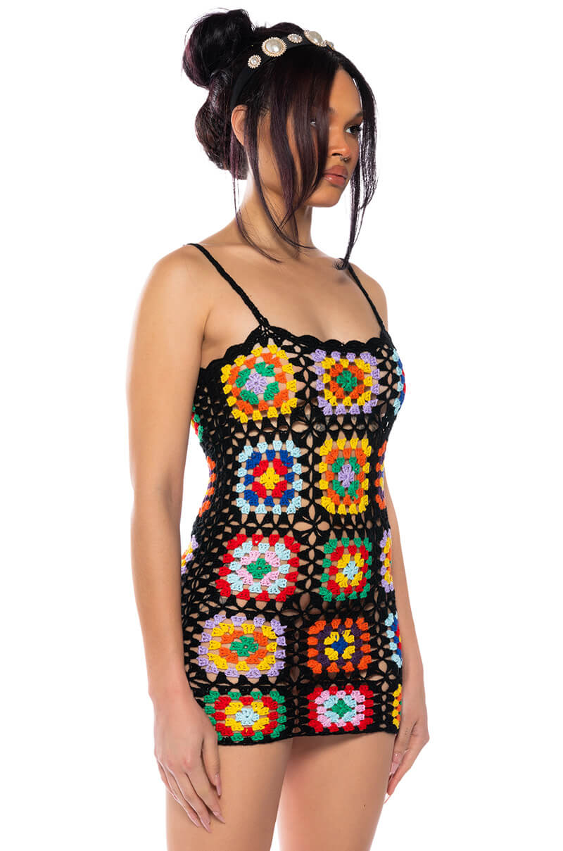 ARLO CROCHET KNIT MINI DRESS AKIRA ARLO CROCHET KNIT MINI DRESS AKIRA