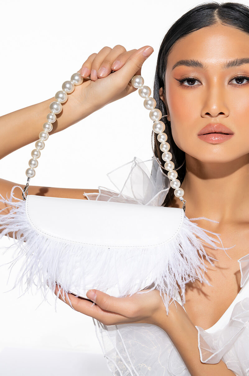 Front View As If Feather Purse