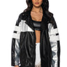 Front View Ash Oversized Moto Jacket