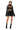 Back View Ashley Satin Rhinestone Mesh Mini Dress