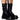 Front View Aspect Genuine Leather Lace Up Bootie In Black