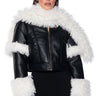 Front View Aspen Glow Up Faux Fur Pu Coat