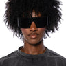 Front View Aspen Shield Sunnies In Black