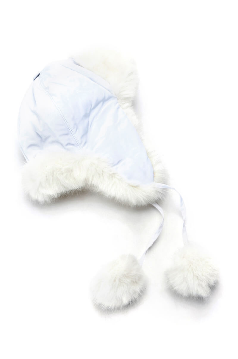 Back View Aspen Ski Trip Faux Fur Hat