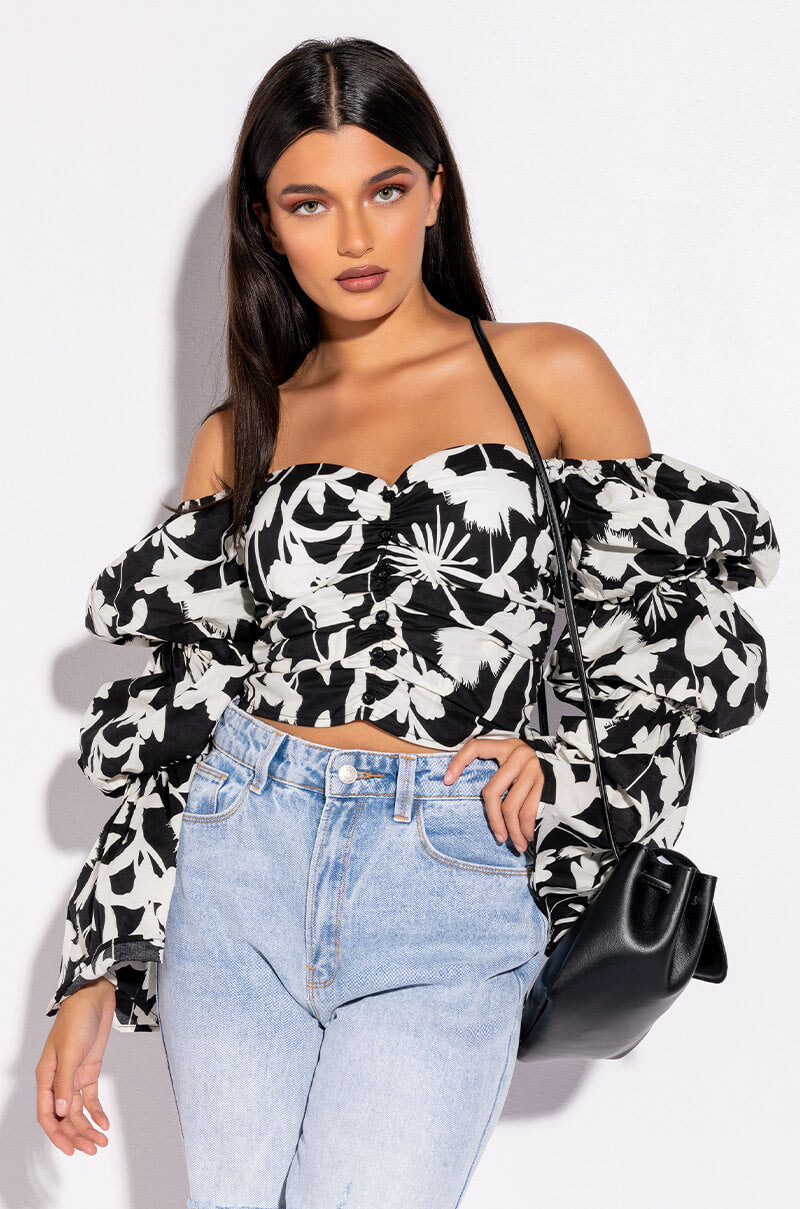 ASTER OFF THE SHOULDER FLORAL BLOUSE view 0