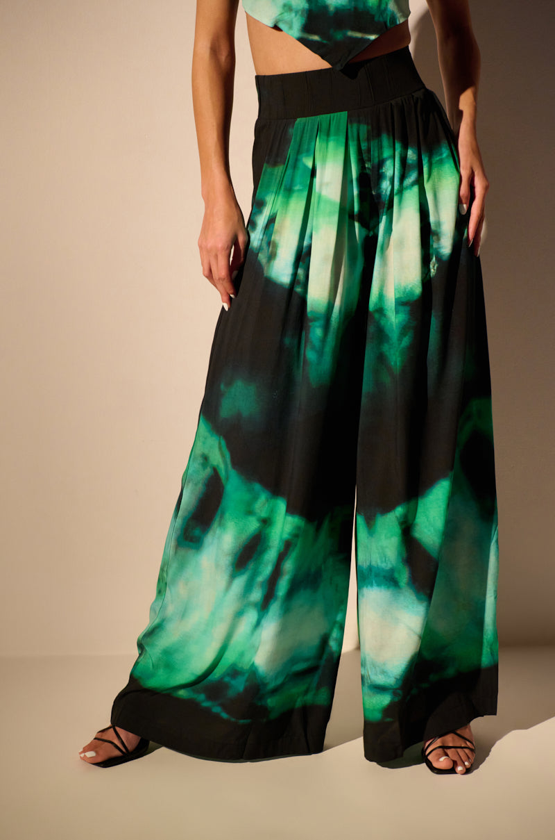 Front View Aster Printed Palazzo Pant 0