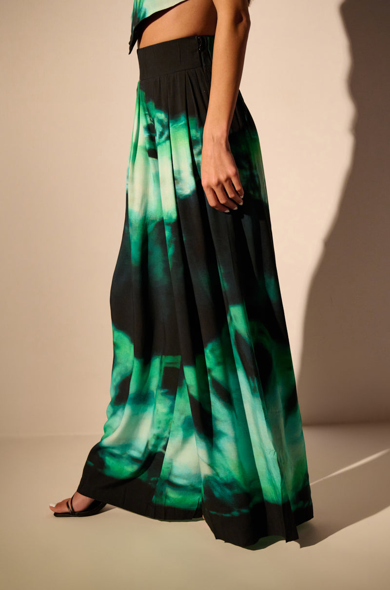 Side View Aster Printed Palazzo Pant 1
