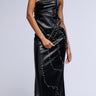 Back View Astin Pierced Faux Leather Maxi Skirt