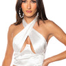 Front View Astra Cross Front Bralette In White