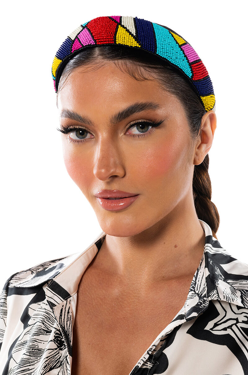 Front View Athena Beaded Headband