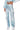 Front View Aubrey Brushed Metallic Wide Leg Cargo Jeans