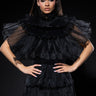 Front View Aurora Organza Tiered Statement Mini Dress