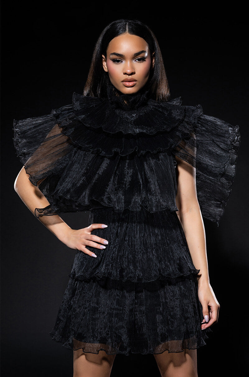 AURORA ORGANZA TIERED STATEMENT MINI DRESS AKIRA AURORA ORGANZA TIERED STATEMENT MINI DRESS AKIRA