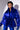 Front View Aurtura Luxe Metallic Blue Puffer Coat