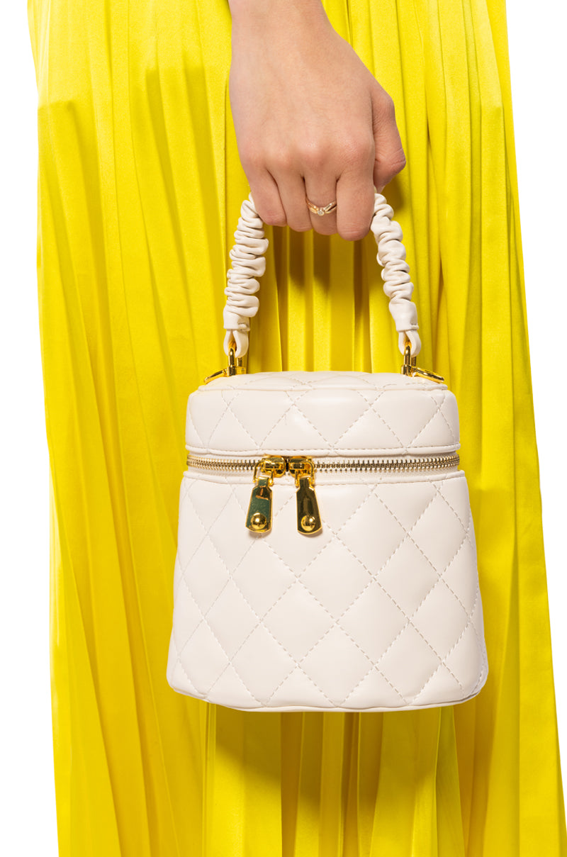 Front View Ava Quilted Mini Bag