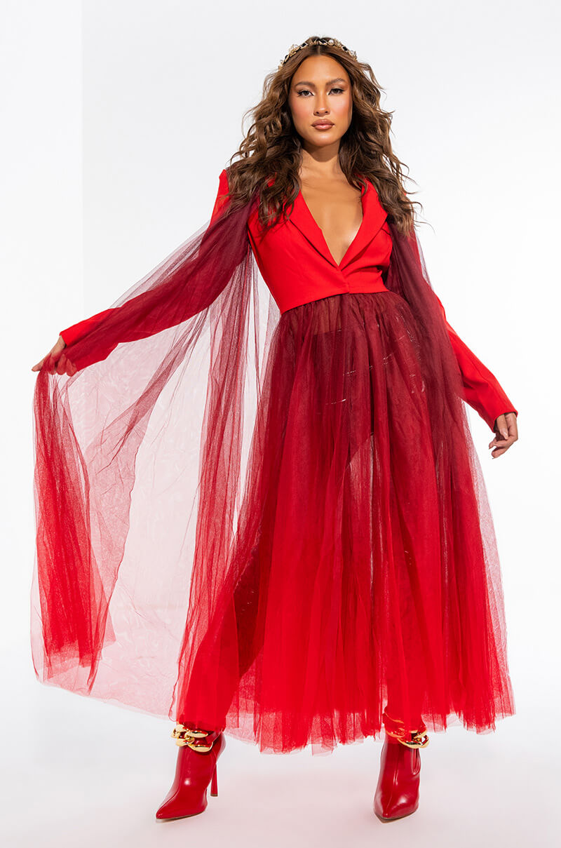 Side View Avant Garde Ombre Tulle Trench 1