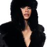 Front View Avi Faux Fur Hat In Black