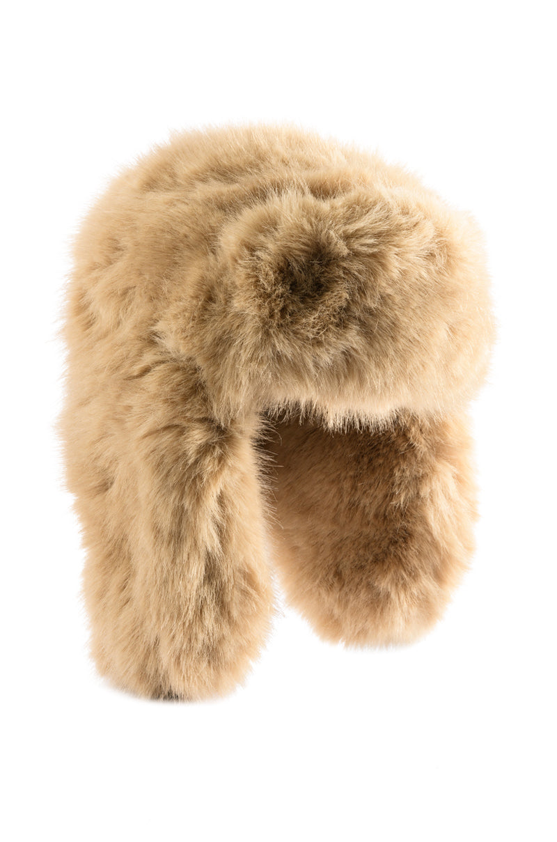 Back View Avi Faux Fur Hat In Ivory