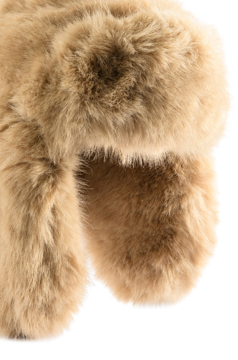 Detail View Avi Faux Fur Hat In Ivory
