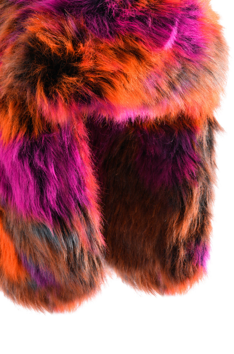 Detail View Avi Faux Fur Hat In Multi 4
