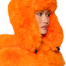 Front View Avi Faux Fur Hat In Orange