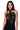 Front View Aviana Braided Faux Leather Halter Neck Top