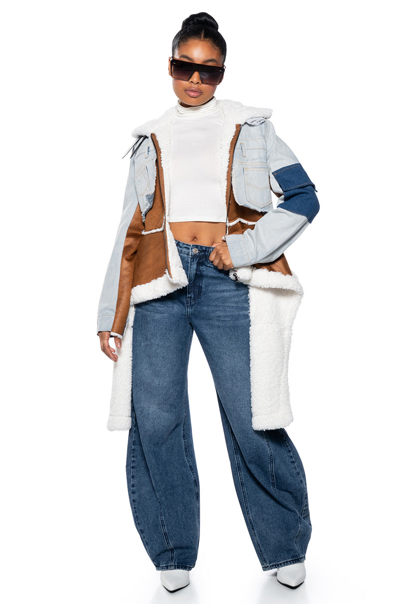 Side View Aviator Trench With Peplum Sides