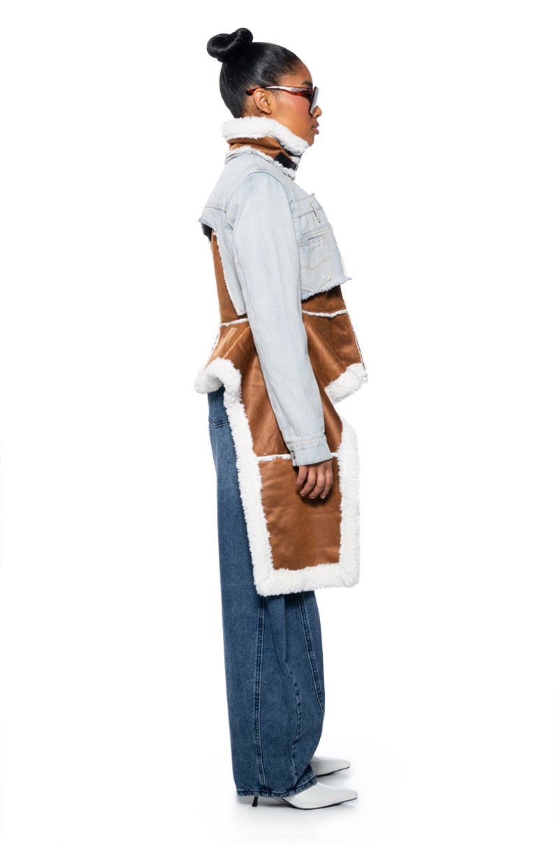 Full View Aviator Trench With Peplum Sides