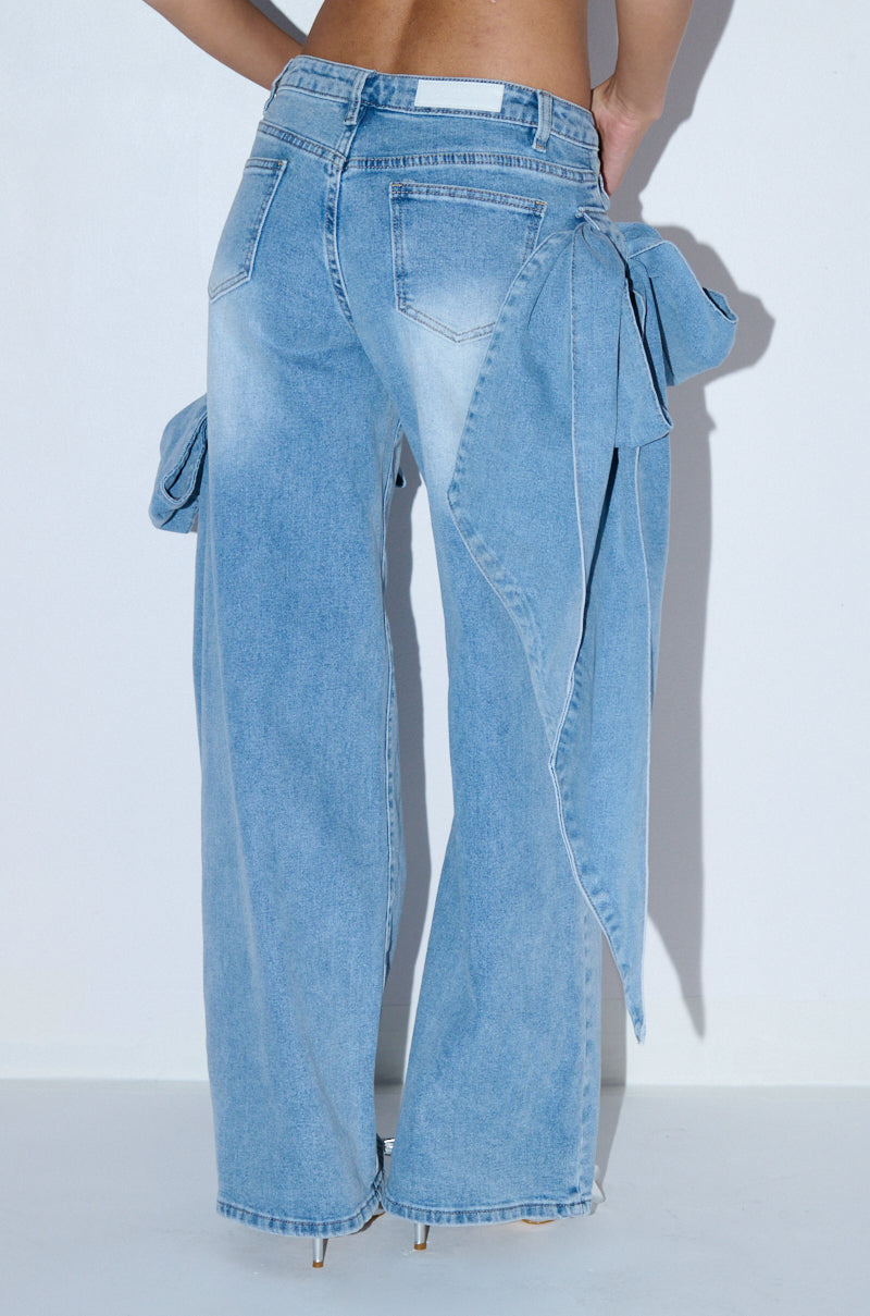 Detail View Aviva Bow Detail Wide Leg Jean