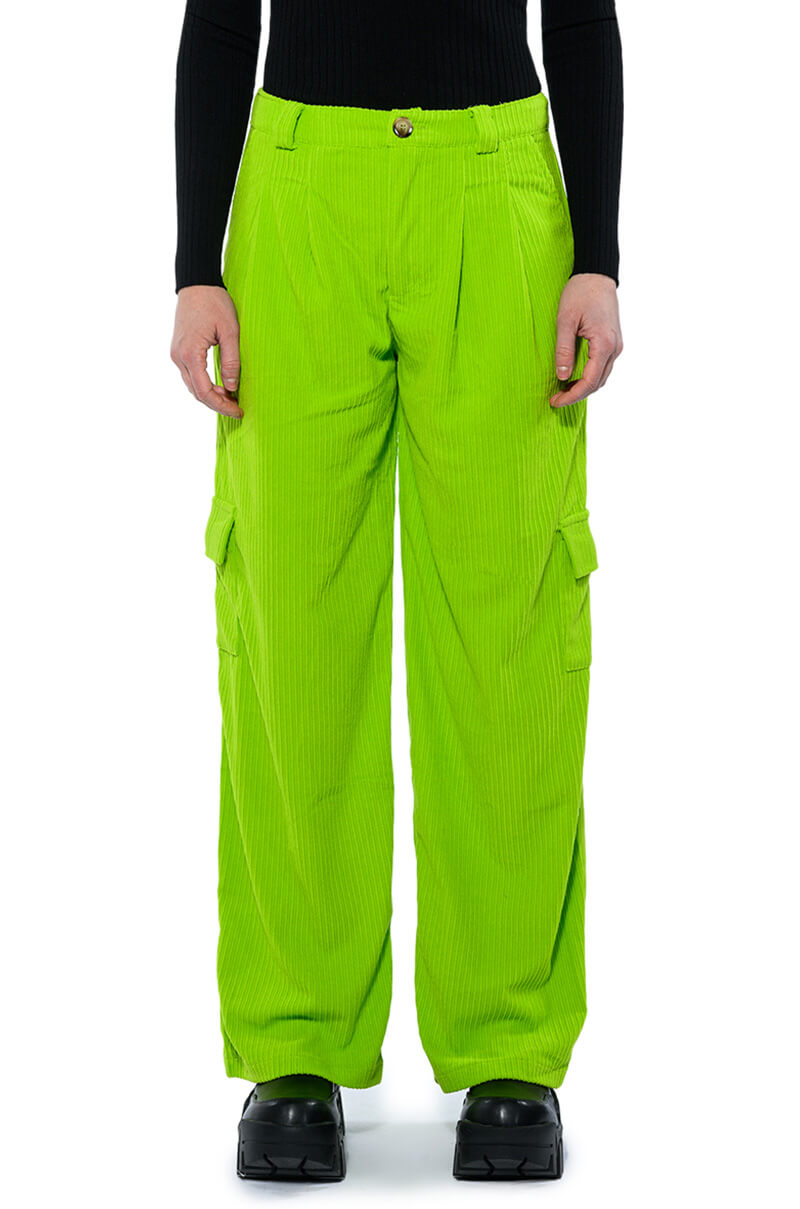 Front View Avril Textured Wide Leg Pant 0