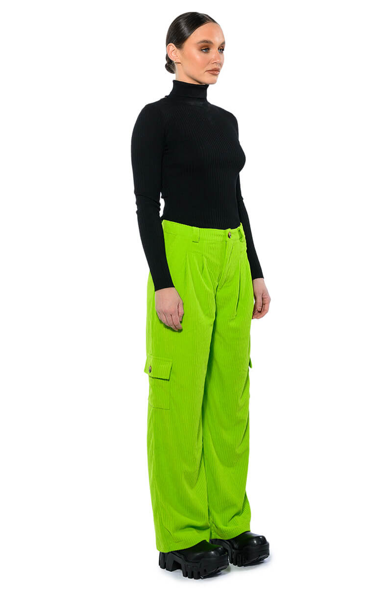 Side View Avril Textured Wide Leg Pant 1
