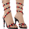 Front View Azalea Citlali Red Snake Coil Sandal