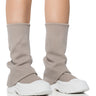 Front View Azalea Fillipa Ribbed Knit Sneaker Boot In Brown