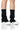 Front View Azalea Fillipa Ribbed Over The Knee Sneaker Boot Black