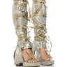 Front View Azalea Phenix Gold Rhinestone Strappy Sandal