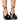 Front View Azalea Wang Above And Beyond Feather Flower Decor Sandal In Black