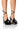 Front View Azalea Wang Above And Beyond Feather Flower Decor Sandal In Black
